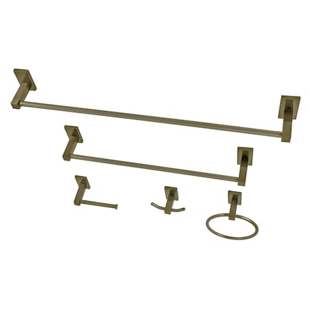 Kingston Brass 5Piece Bathroom Accessory Set, Antique Brass BAHK8212478AB